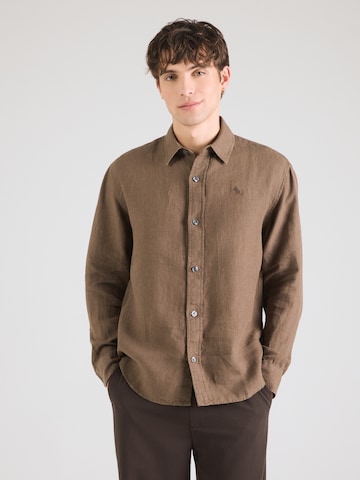 Abercrombie & Fitch Regular fit Skjorta 'FEB4' i brun: framsida