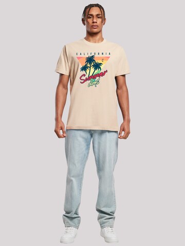 F4NT4STIC Shirt 'California Palmen Retro' in Beige