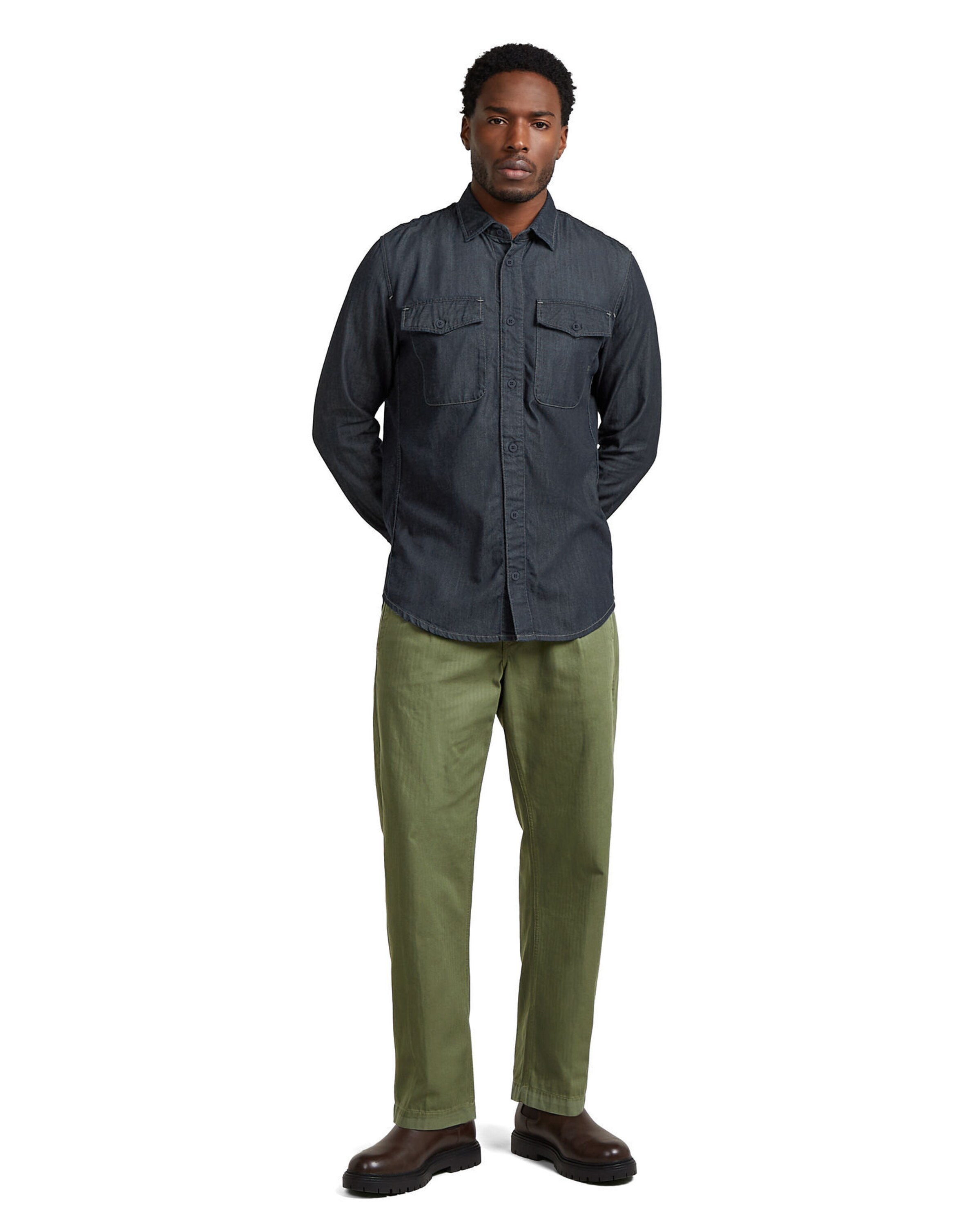 G-STAR Slim fit Business shirt 'Marine Lightweight Slim Shirt' in Blue