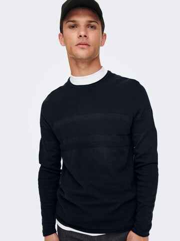 Only & Sons Sweater 'BACE' in Blue