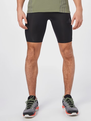 ADIDAS SPORTSWEAR - Skinny Calças de desporto em preto: frente