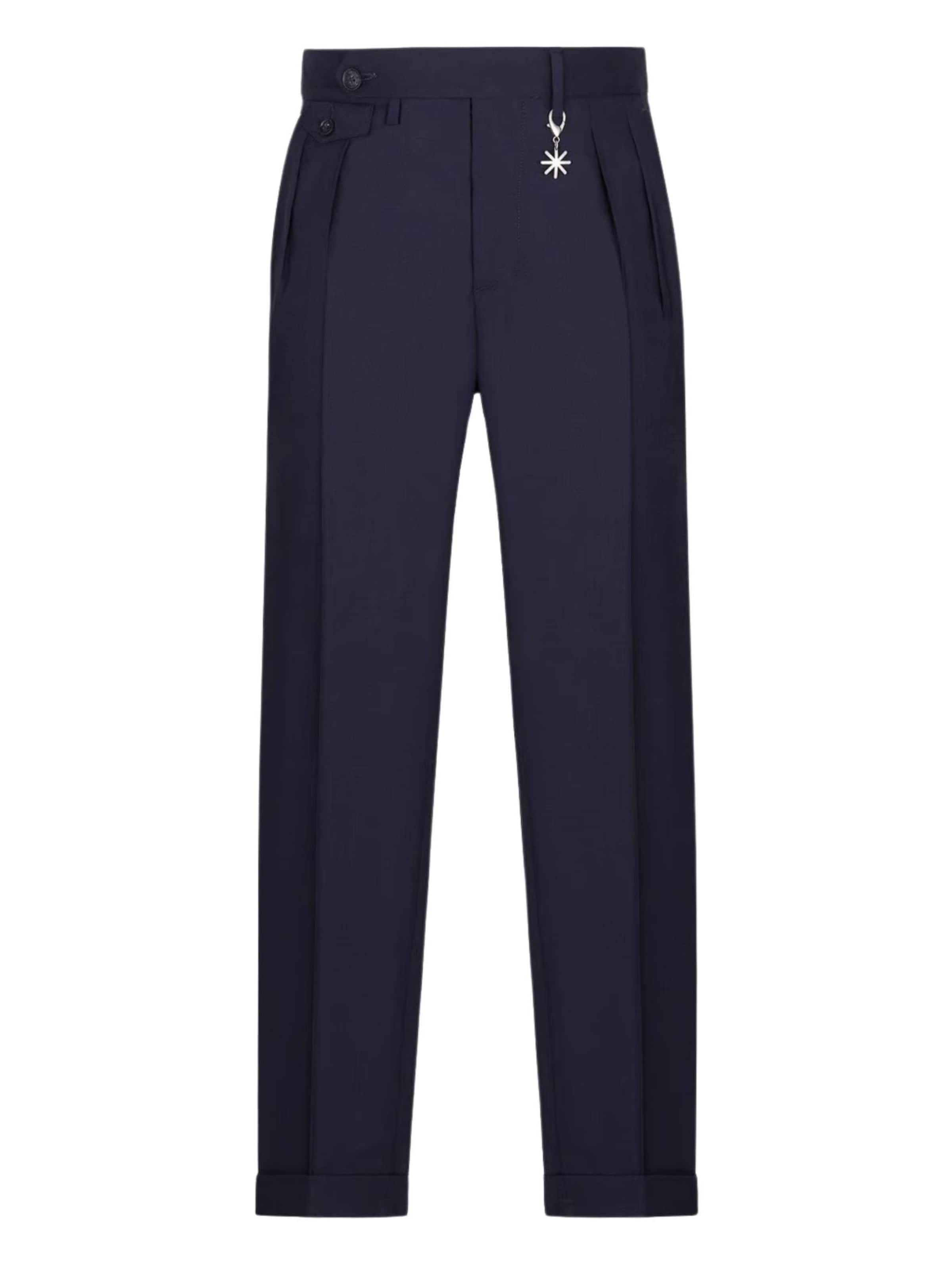 Manuel Ritz Regular Pleat-front trousers 'Lavato' in Blue: front