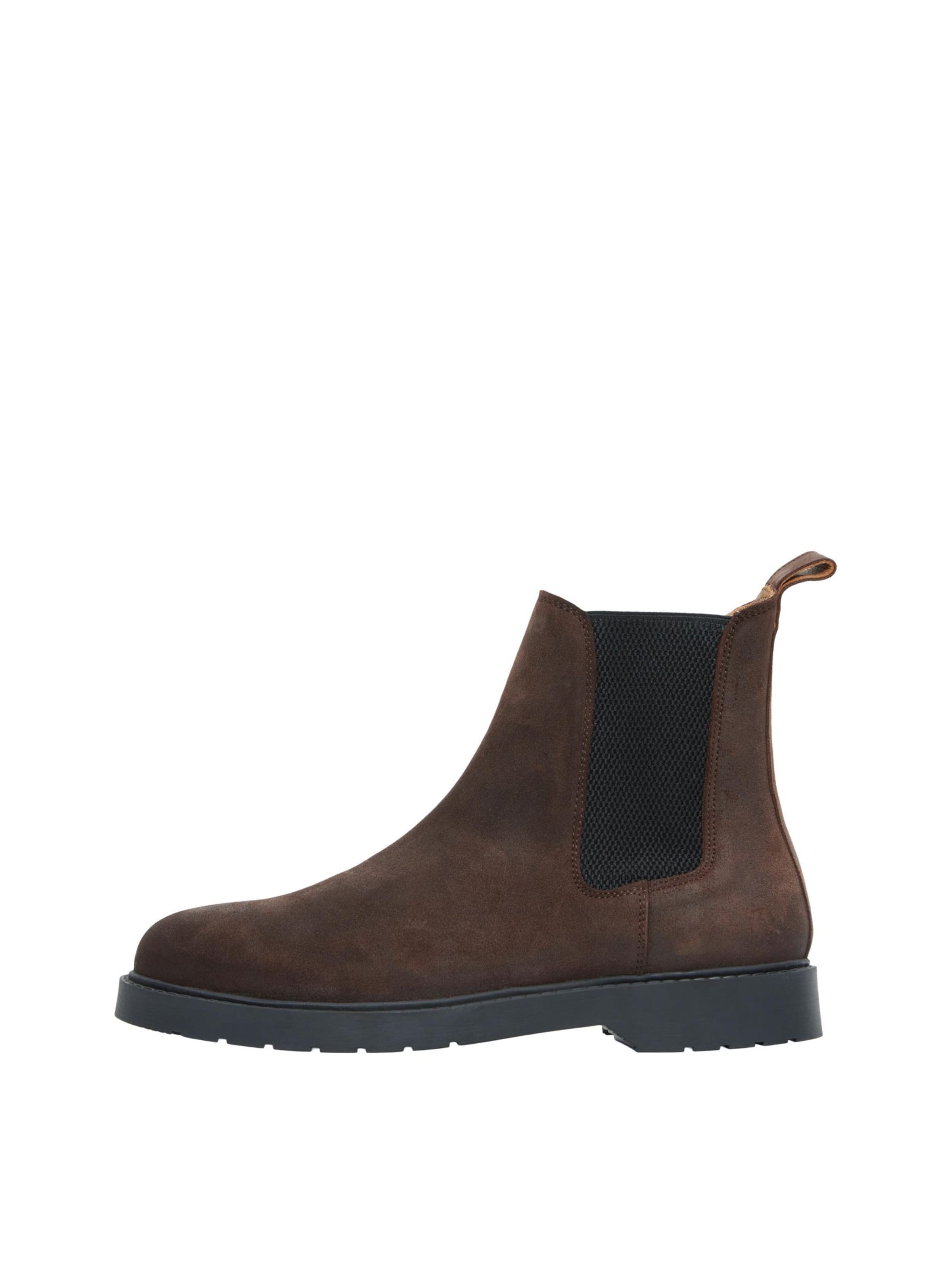 SELECTED Chelsea boots in Bruin: voorkant