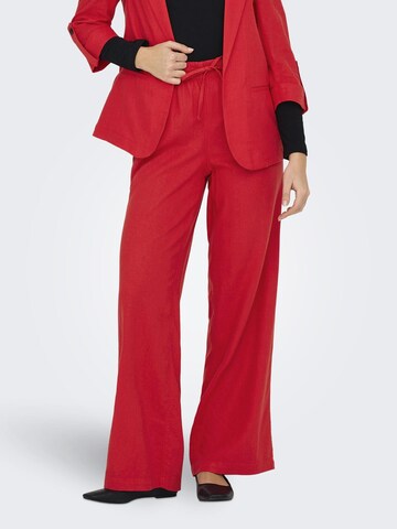 Wide Leg Pantalon 'ONLCaro' ONLY en rouge : devant