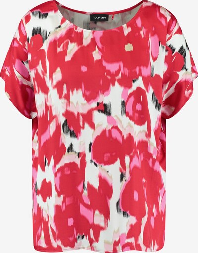 TAIFUN Bluse in rosa / cranberry / schwarz / weiß, Produktansicht