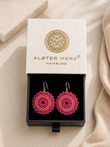 Alster Herz Náušnice 'Marrakech' – pink