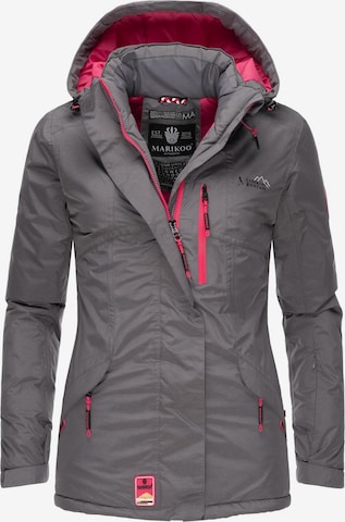 MARIKOO Weatherproof jacket 'Rabeaa' in Grey: front