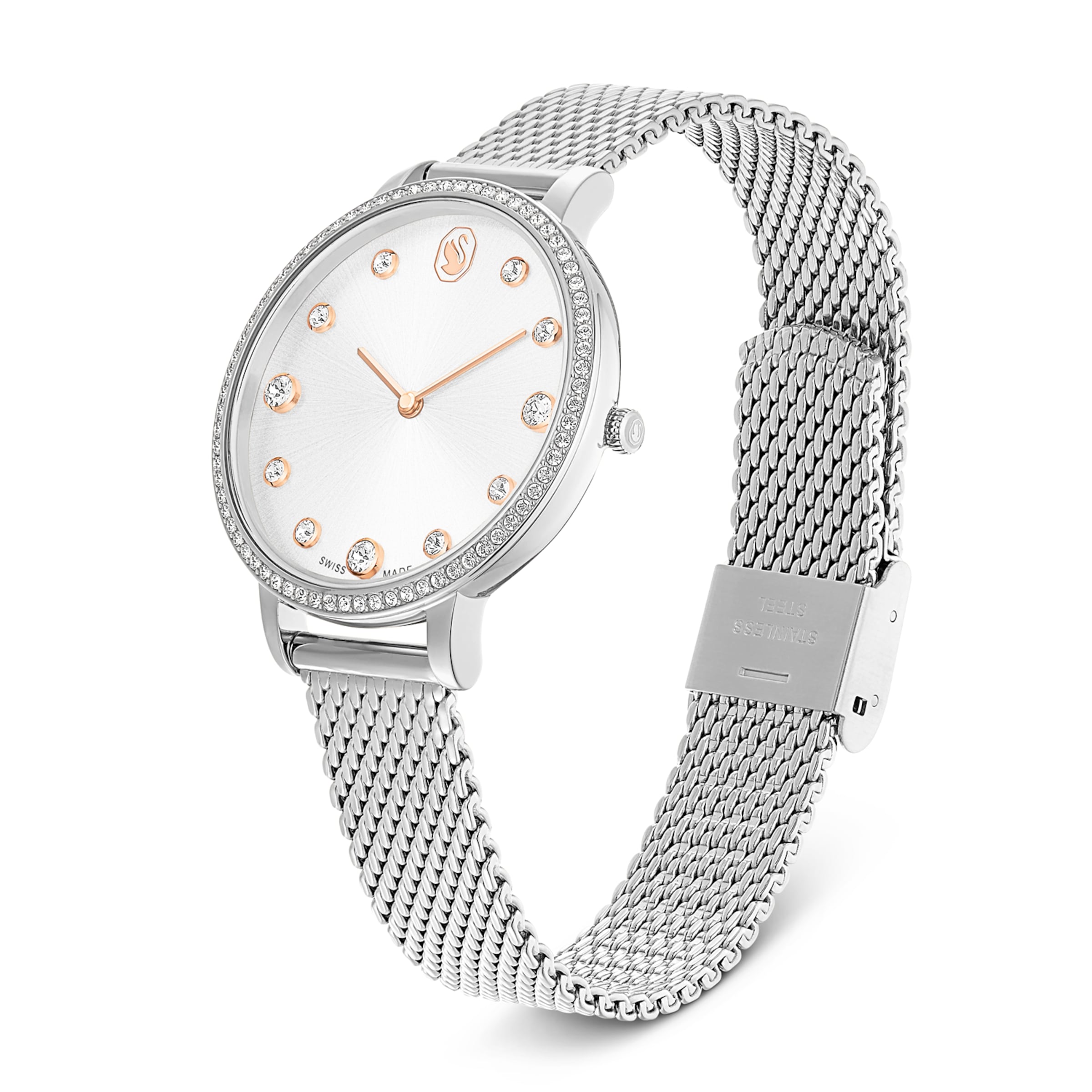 Montre à affichage analogique Swarovski en argent