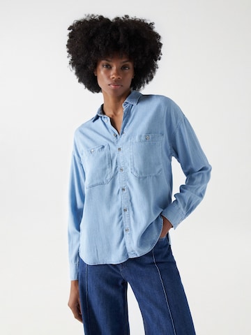 Salsa Jeans Blouse in Blauw: voorkant