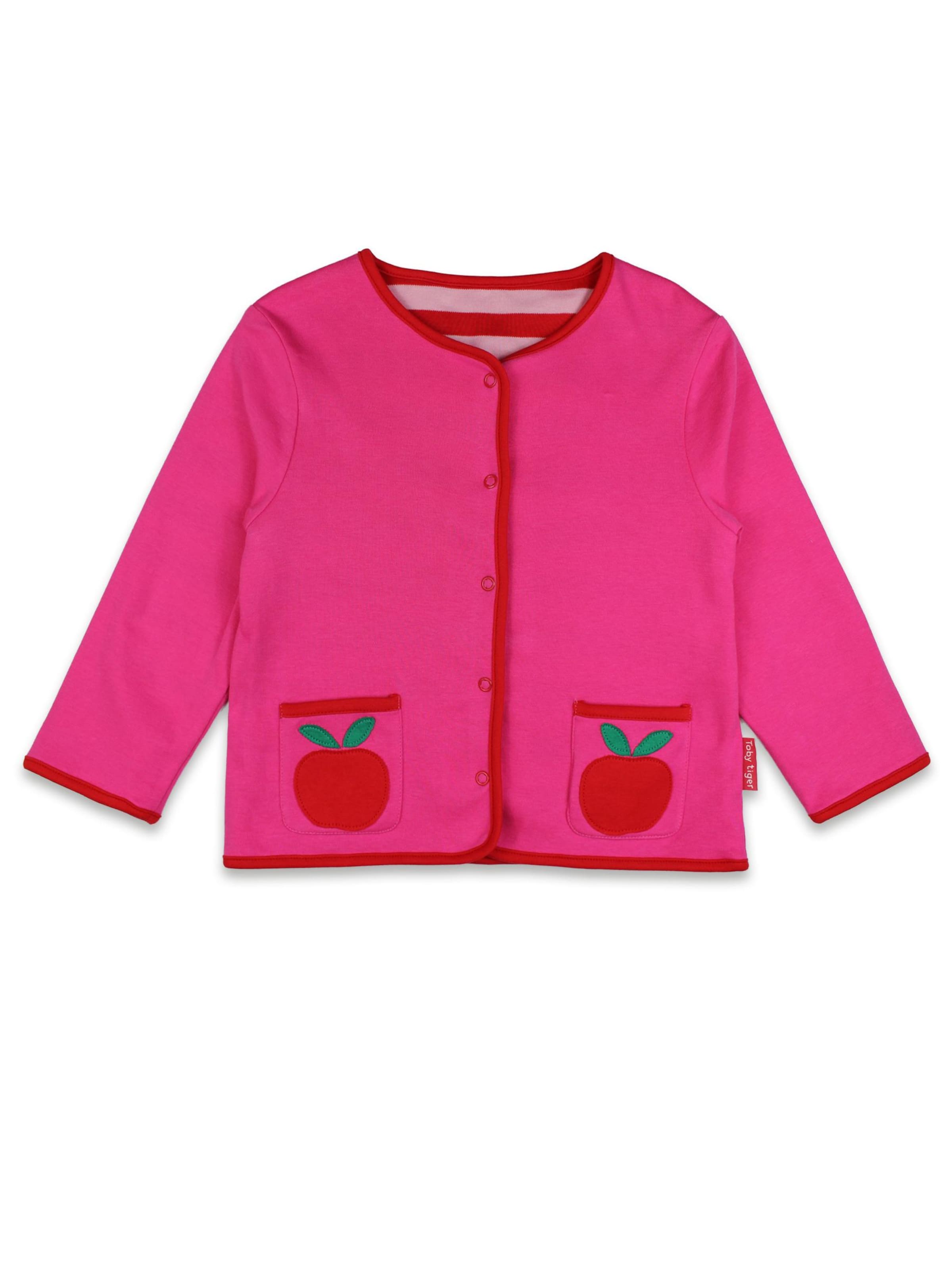 Toby Tiger Sweatjacke 'Apfel'‌‌‌‌‌‌ in Pink: Vorderseite
