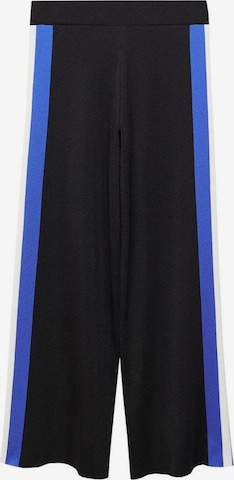 MANGO Wide leg Broek in Zwart: voorkant