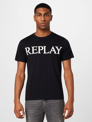 REPLAY Μπλουζάκι σε μαύρο: μπροστά