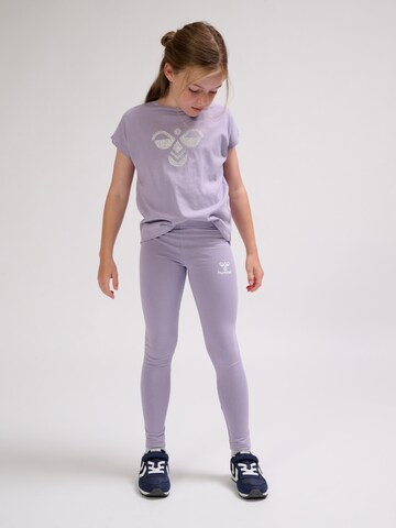 Hummel Skinny Leggings in Lila: voorkant