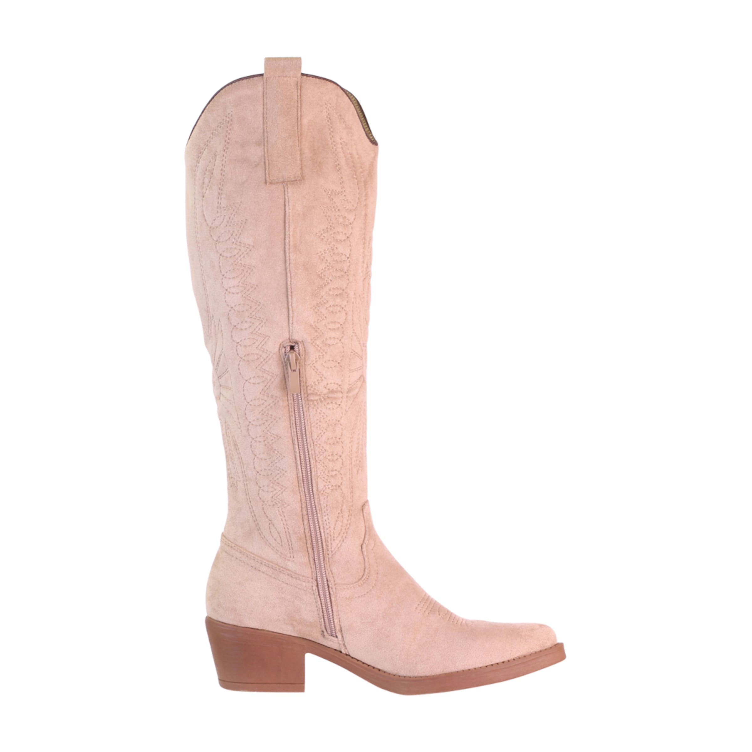 Elara Cowboy boot in Beige