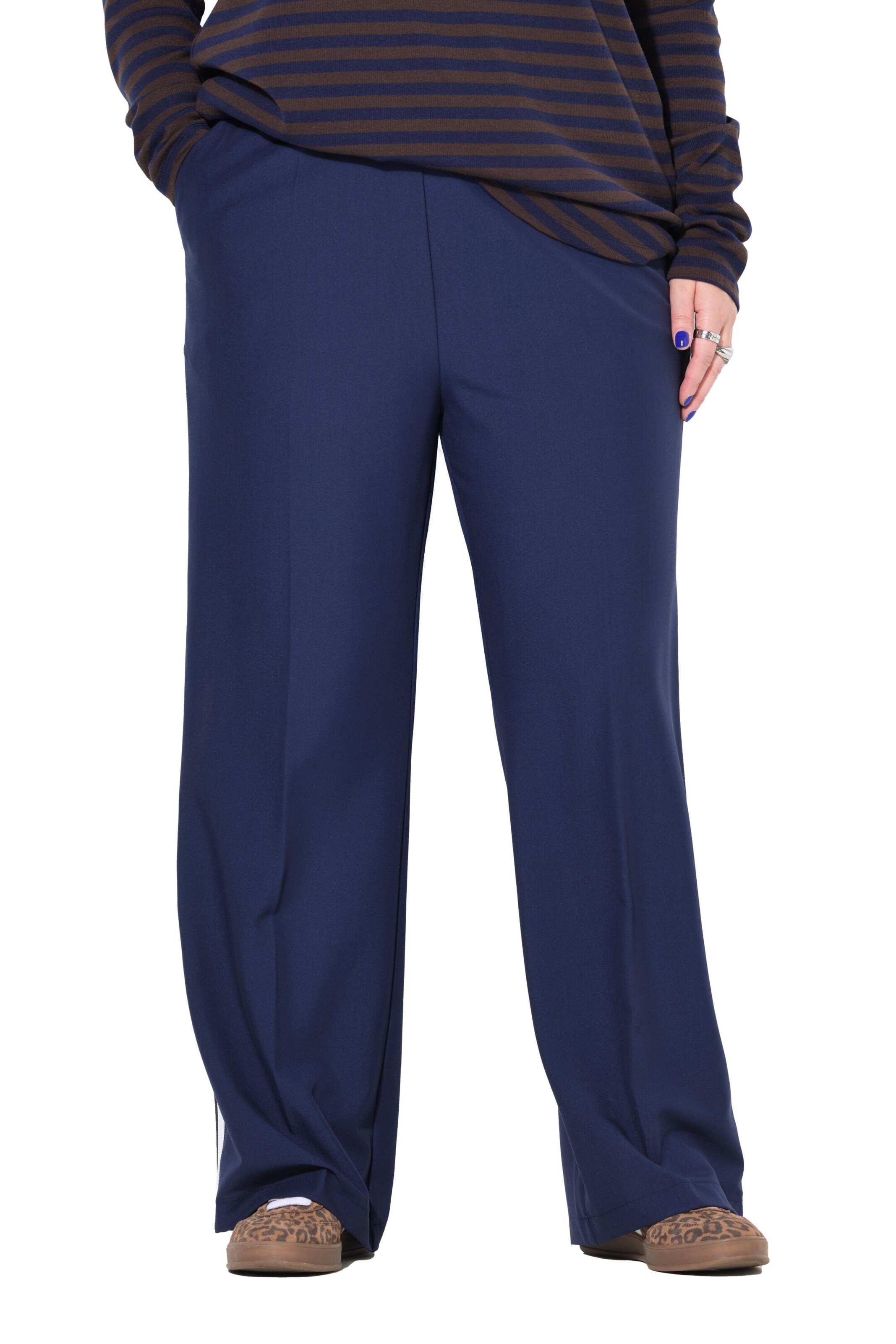 Studio Untold Wide leg Pantalon in Blauw: voorkant