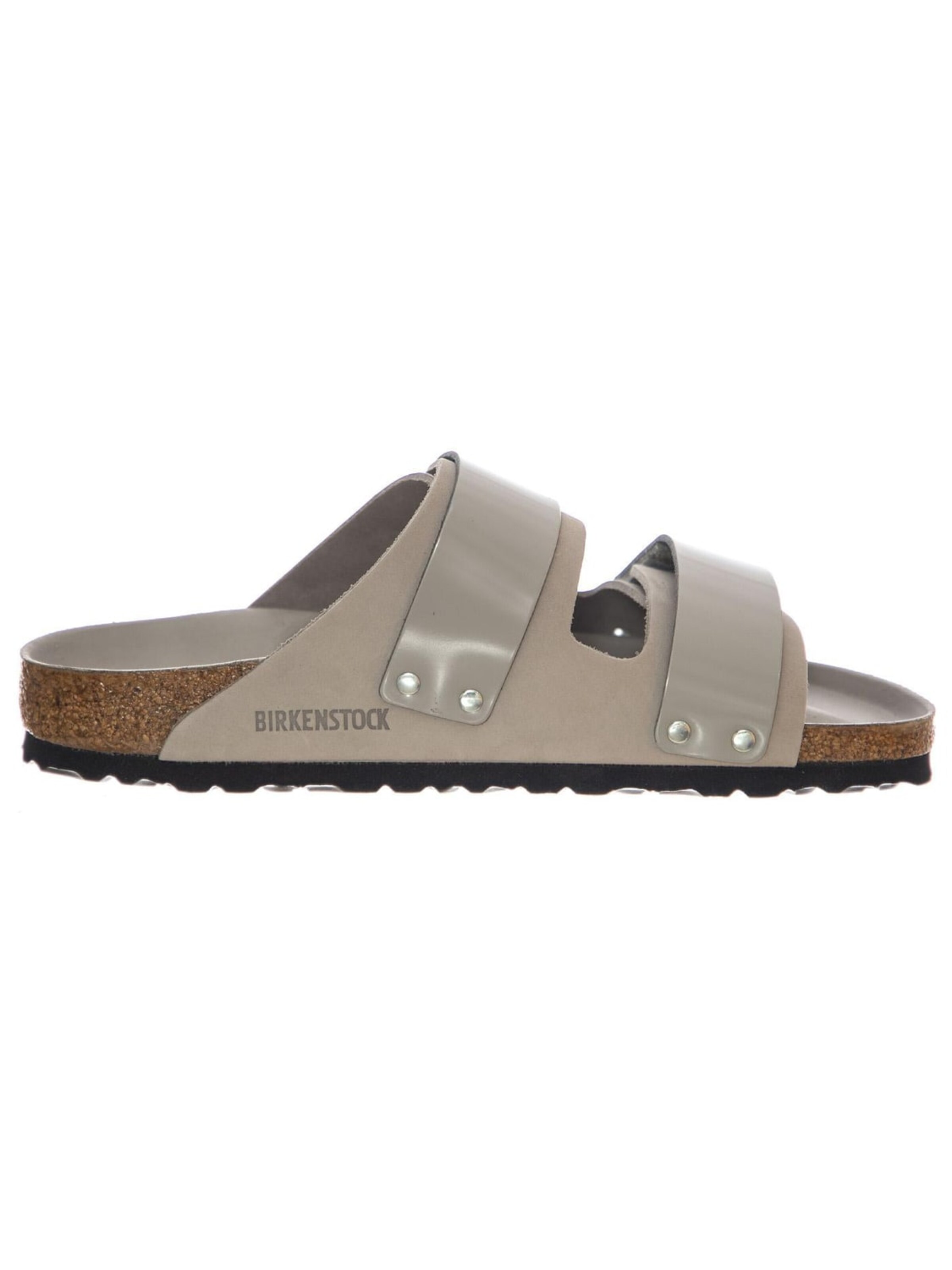 BIRKENSTOCK Sandały 'Uji stone coin, Nubuck Leather/High Shine Leather' w kolorze szary