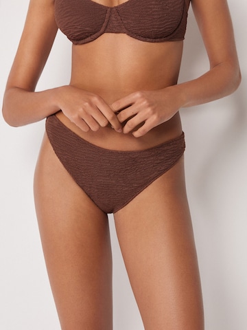 CALZEDONIA Bikini Bottoms 'Crinkle Waves' in Brown