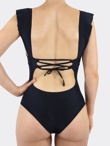 MYLILY Swimsuit 'Perioden Badeanzug mit Rüschen' in Black