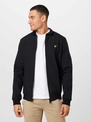 Lyle & Scott Zip-Up Hoodie in Black: front