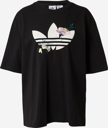 T-shirt oversize 'FLOWER' ADIDAS ORIGINALS en noir : devant