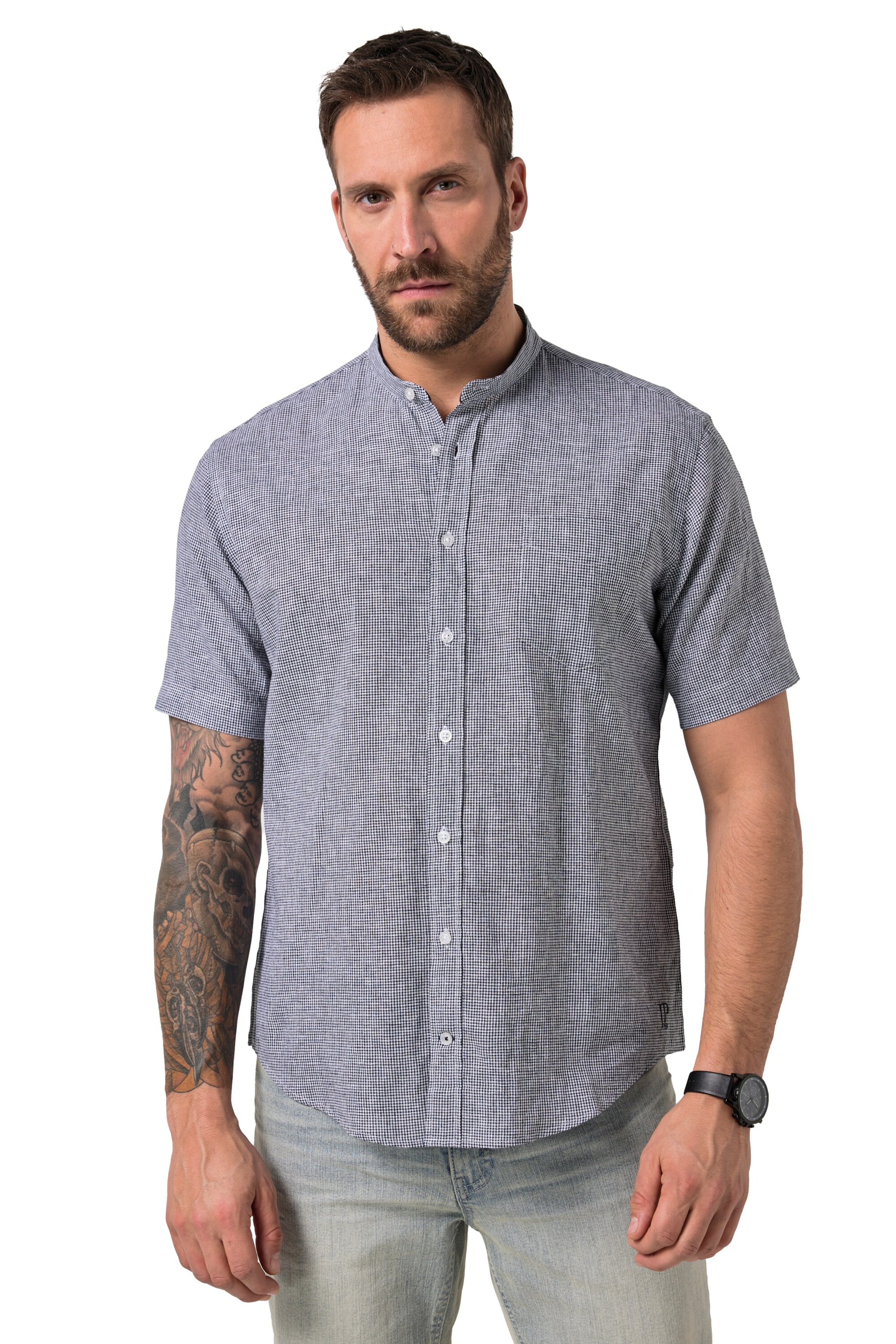 JP1880 Regular fit Button Up Shirt in Blue: front