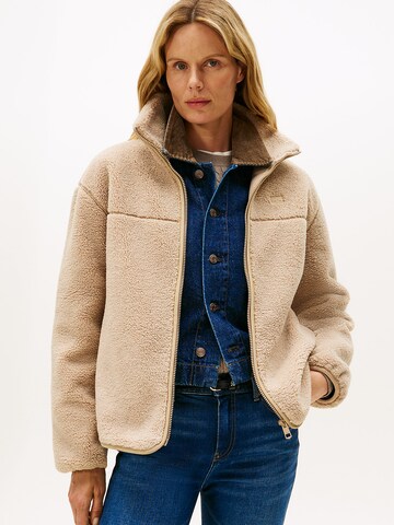TOMMY HILFIGER Fleece jacket in Beige: front