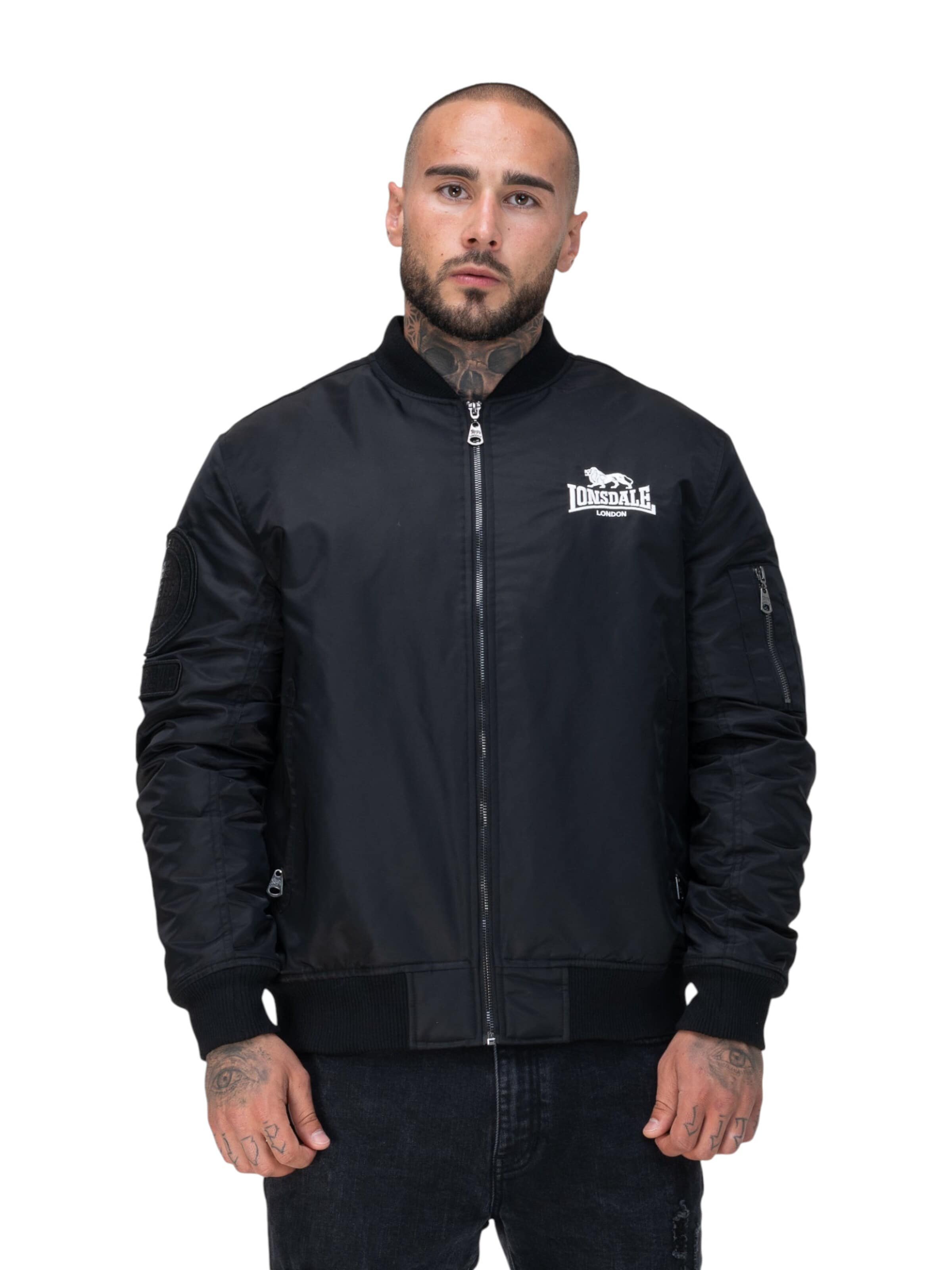 Lonsdale London Φθινοπωρινό και ανοιξιάτικο μπουφάν 'Ludford' σε μαύρο