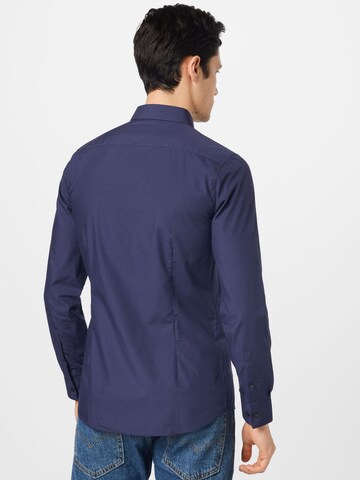 Coupe slim Chemise BURTON MENSWEAR LONDON en bleu