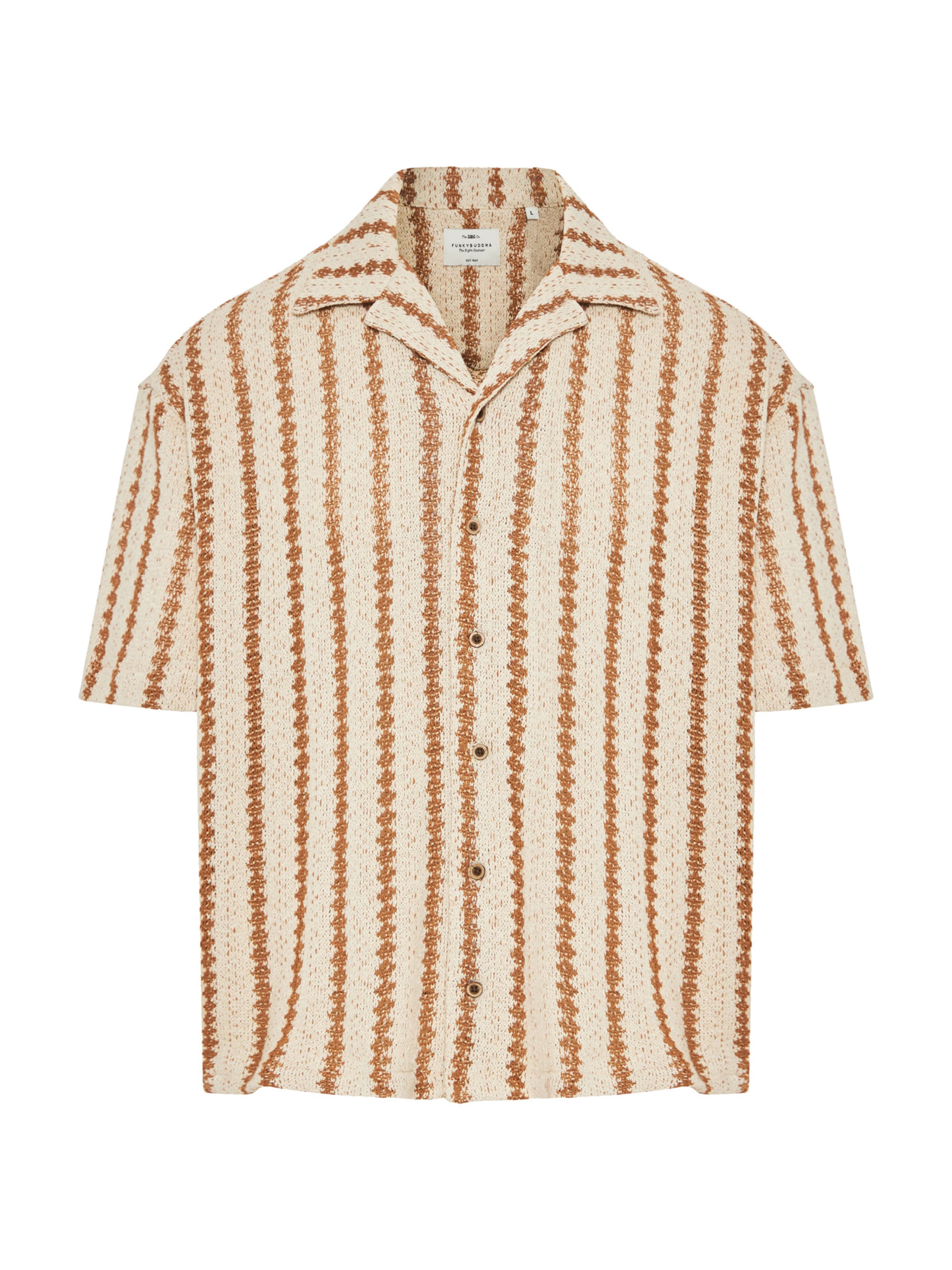 Fit confort Chemise Funky Buddha en beige : devant