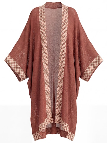 Shop Karey Kimono 'Ethereal Block Kimono' in Red: front