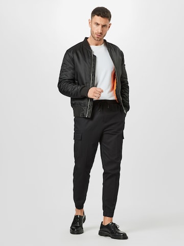 BURTON MENSWEAR LONDON Tapered Cargobroek in Zwart