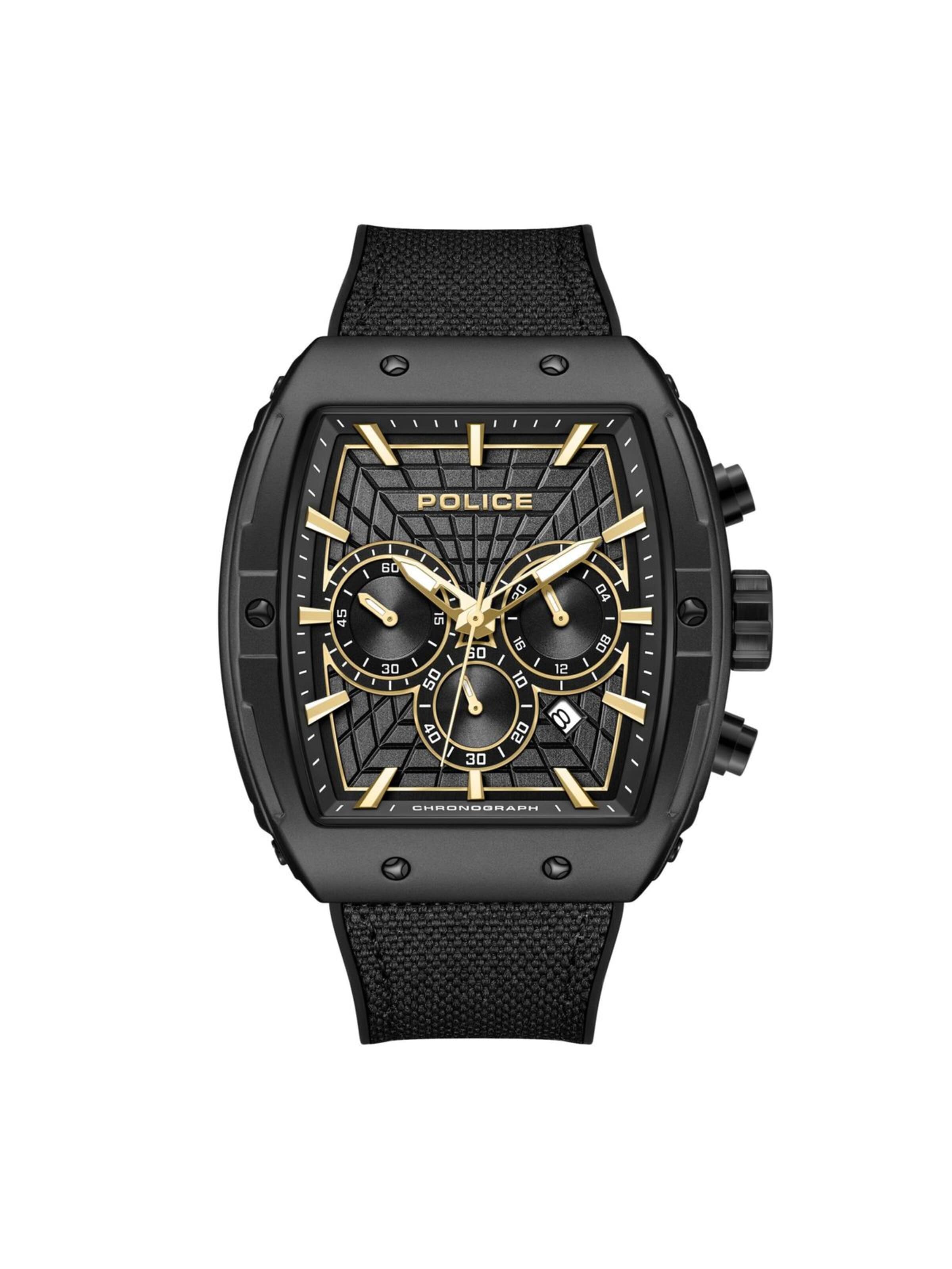 Montre à affichage analogique 'Chronograph Coswig - Quartz watch movement - Watch case width: 50 mm' POLICE en noir : devant