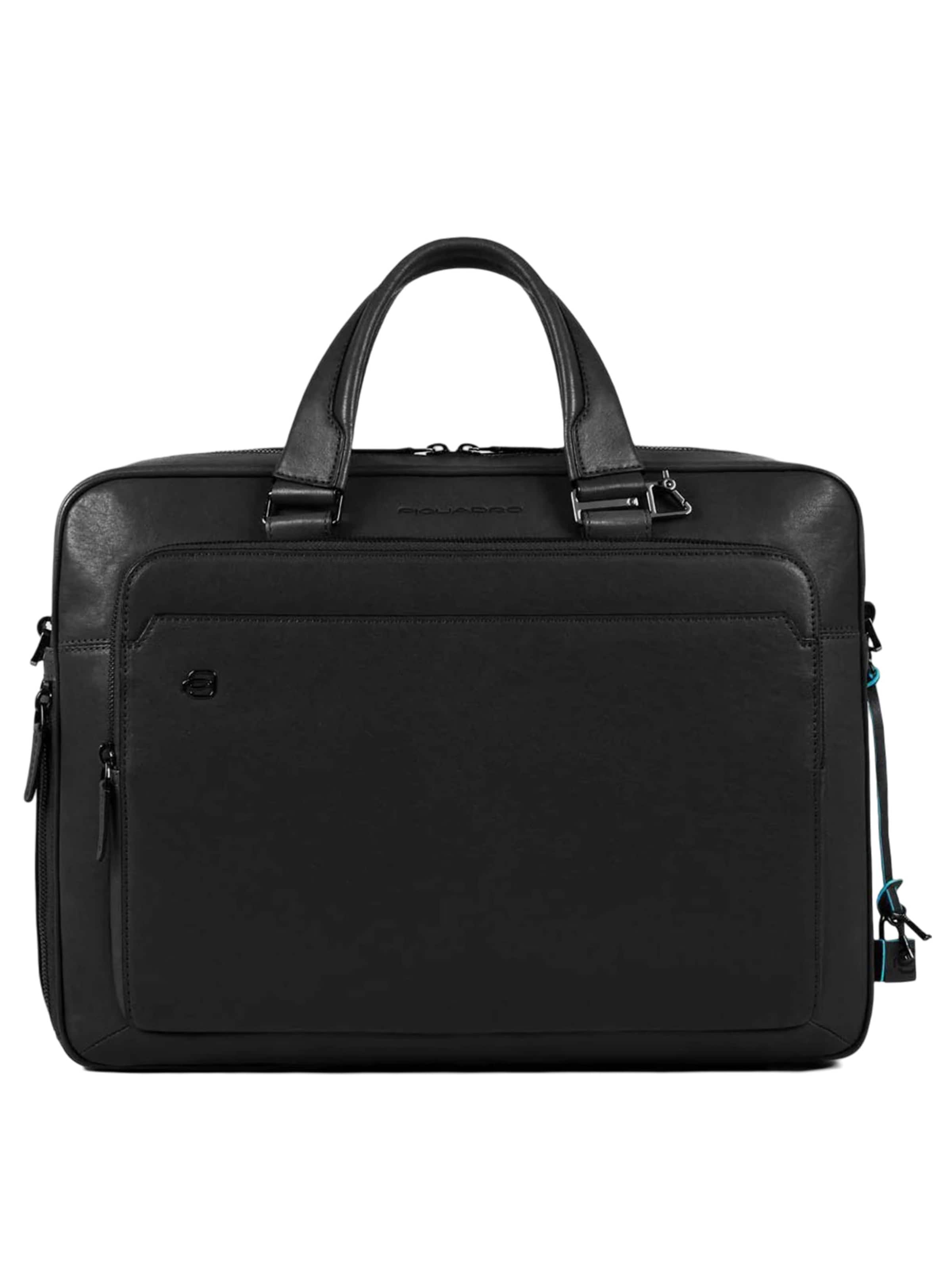 Piquadro - Bolsa para portátil en negro: frente