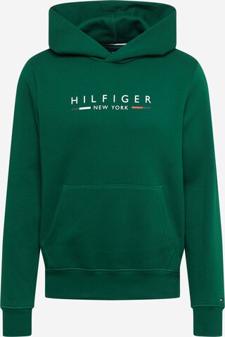 TOMMY HILFIGER Sweatshirt 'NEW YORK' i grön: framsida