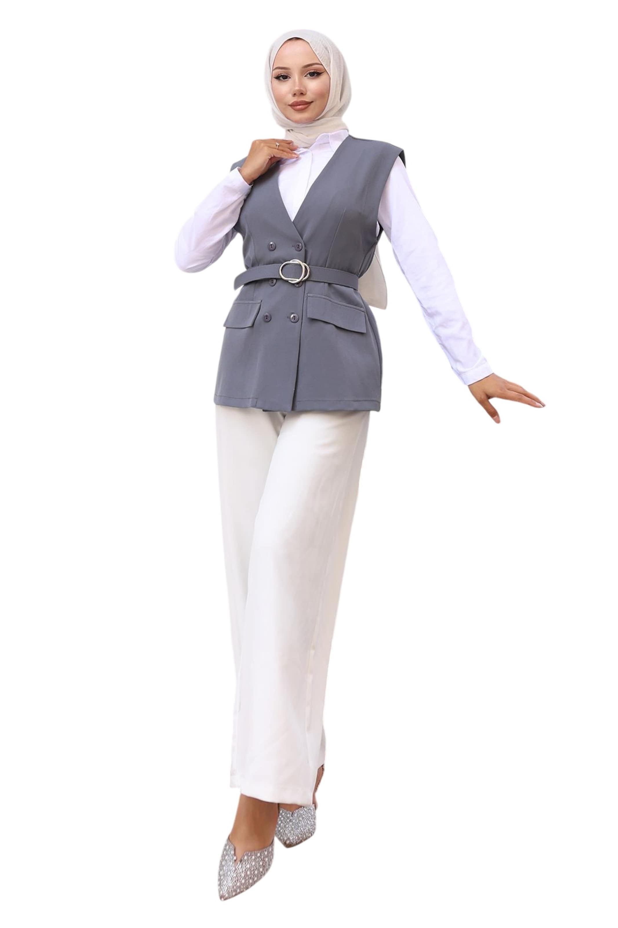 MODAMIHRAM Pantsuit in Grey: front