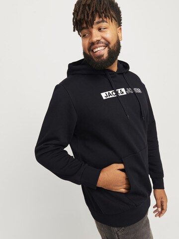 Felpa 'JJECorp' di Jack & Jones Plus in nero