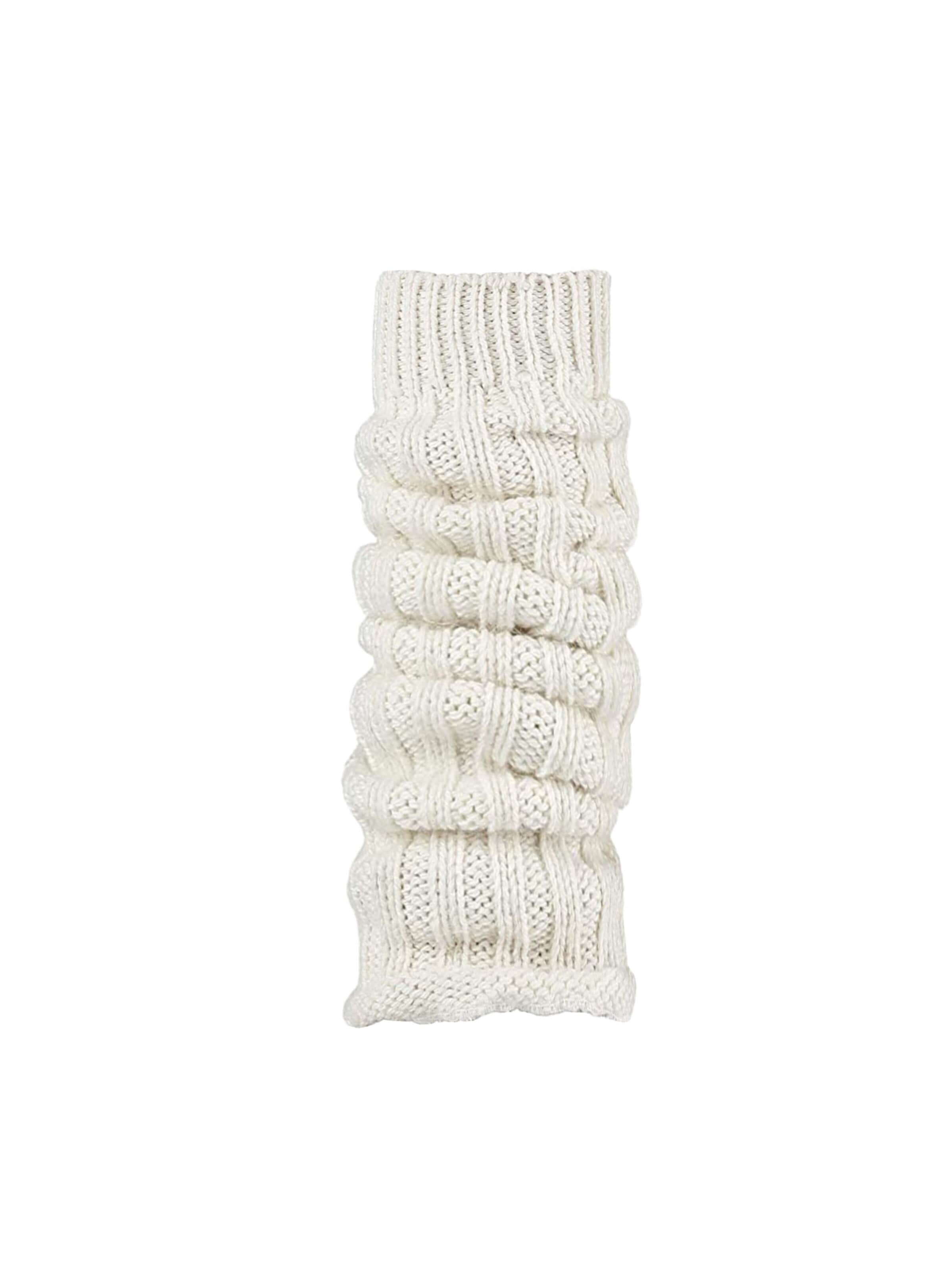 HomeOfSocks Leg Warmers 'S-208' in White: front