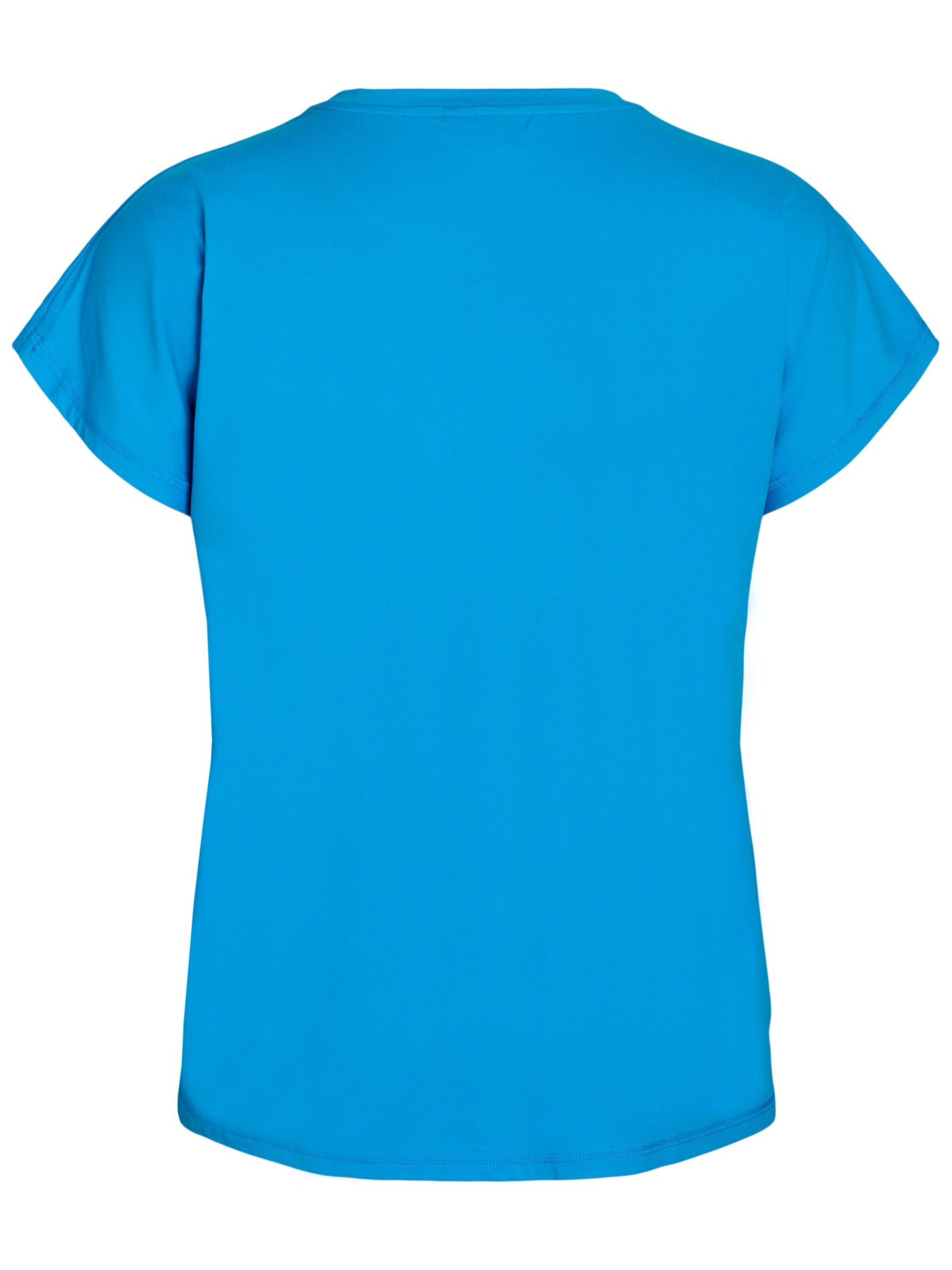 Zizzi T-shirt 'ABASIC' in Blau