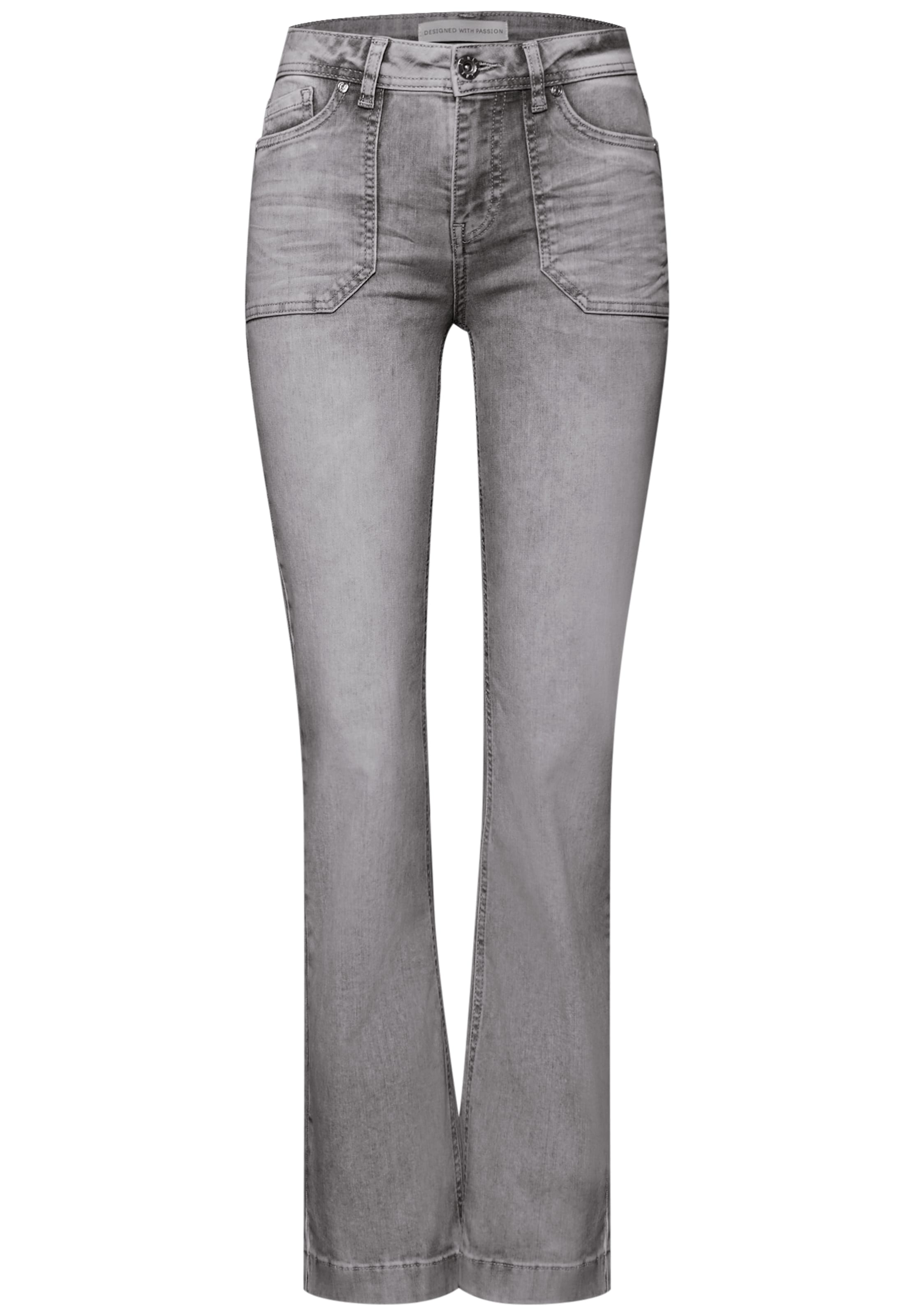 STREET ONE Boot cut Jeans in Grey: front