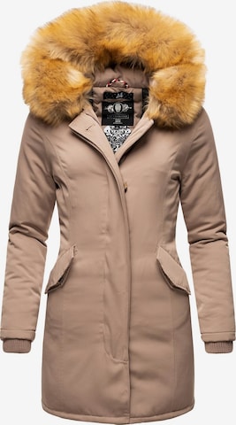 MARIKOO Winterparka 'Karmaa' in Beige: voorkant