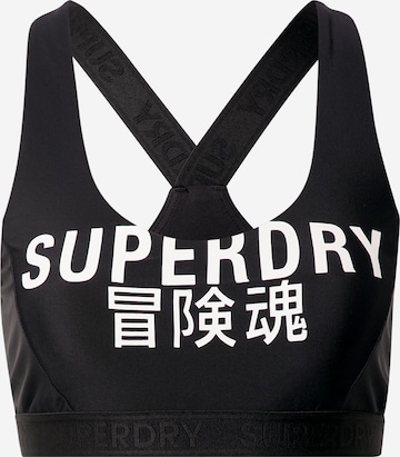 Superdry - Soutien Bustier Top de biquíni em preto: frente