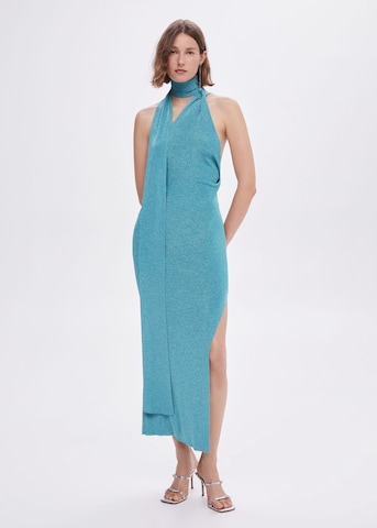 MANGO Evening Dress 'Beast' in Blue: front