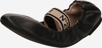 Ballerines à lanières N°21 en noir : devant