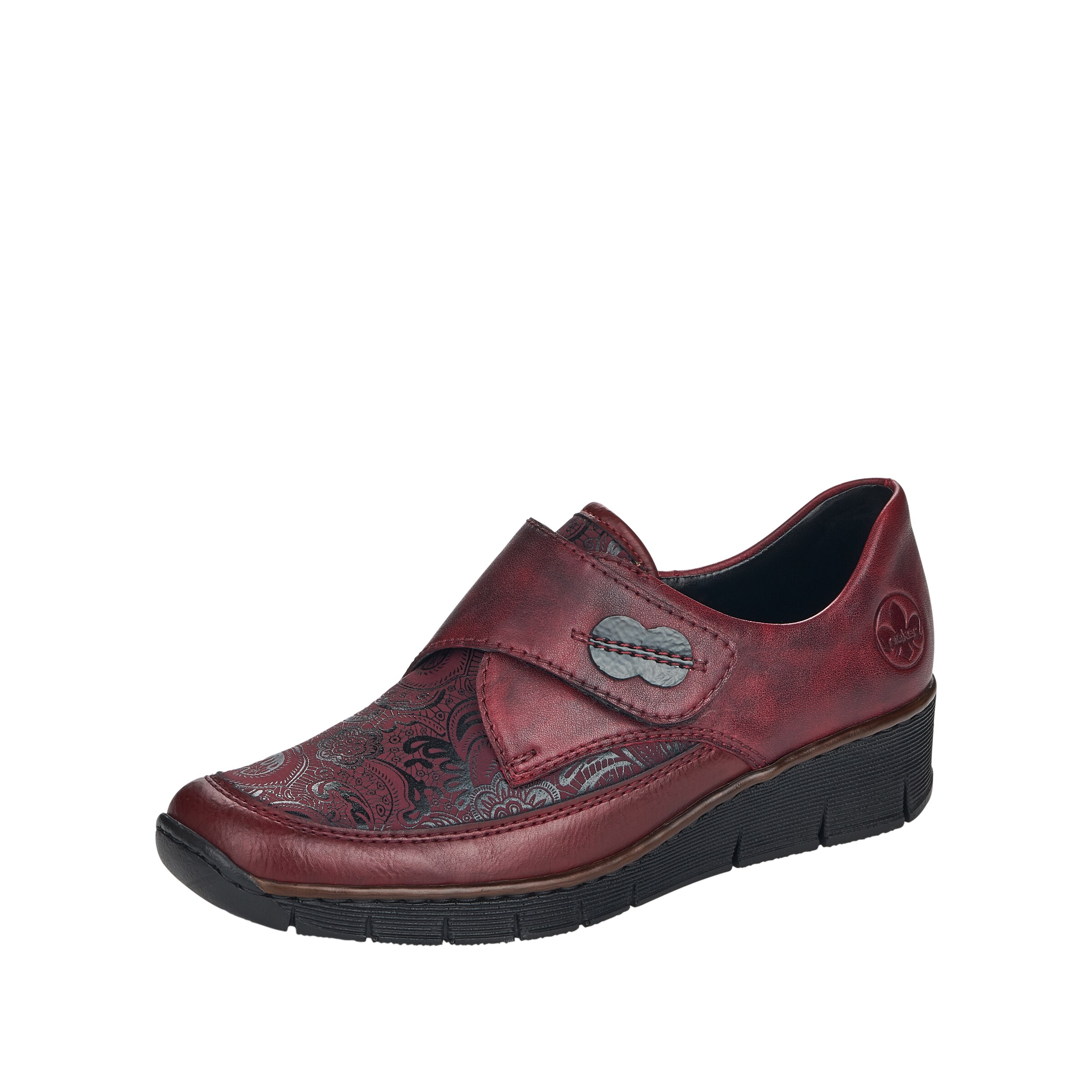 Chaussure basse Rieker en rouge : devant