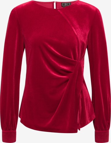 Camicia da donna di faina in rosso: frontale