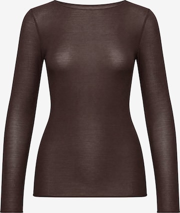Ciocca - Camiseta térmica 'Cashmere undershirt barchetta' en marrón: frente