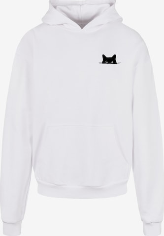 Merchcode Majica 'Halloween - Cat' | bela barva: sprednja stran