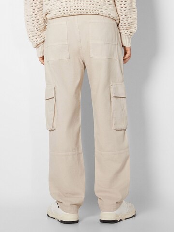 Regular Pantalon cargo Bershka en beige