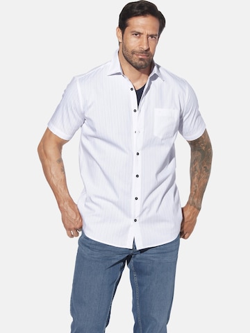 Fit confort Chemise 'Jorma' Jan Vanderstorm en blanc : devant