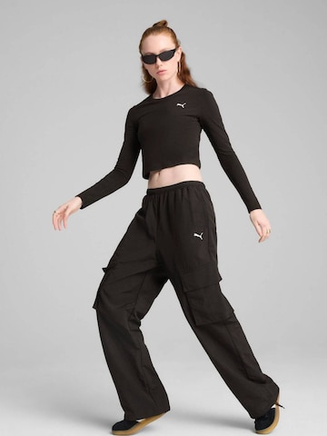 PUMA - Blusa 'Puma Wardrobe Ess Longsleeve Baby Tee' en negro